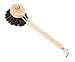Redecker German-Made Horse Hair Bristle Dish Brush, Soft All-Purpose Scrubber for Kitchen & Household with Strong Horse Hair Bristles, 1-1/2 inch Replaceable Brush Head, Single Unit, 9-inches Long