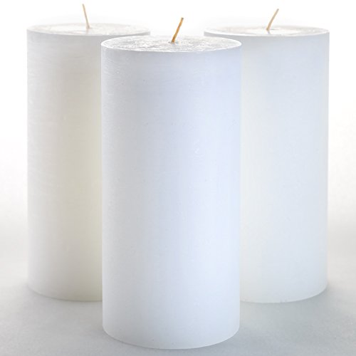 Set of 3 white pillar candles 3" x 6" unscent…
