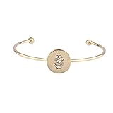Lux Accessories Gold Tone Initial S Crystal Stone Bangle Bracelet