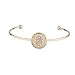 Lux Accessories Gold Tone Initial S Crystal Stone Bangle Bracelet