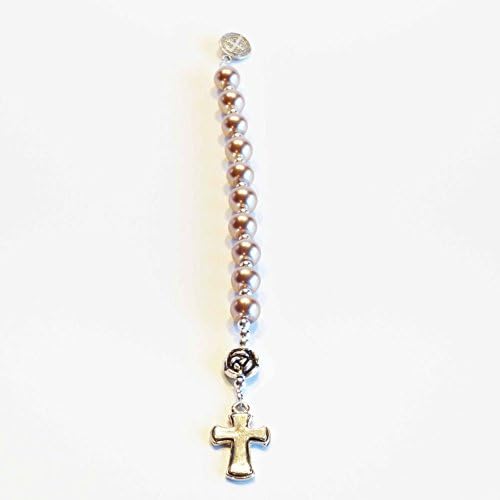 LIGHT BROWN Handcrafted Beaded One Decade Catholic Saints Rosary Chaplet