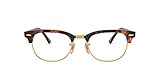 Ray-Ban RX5154 Clubmaster Square Prescription Eyeglass Frames, Red Havana/Demo Lens, 49 mm