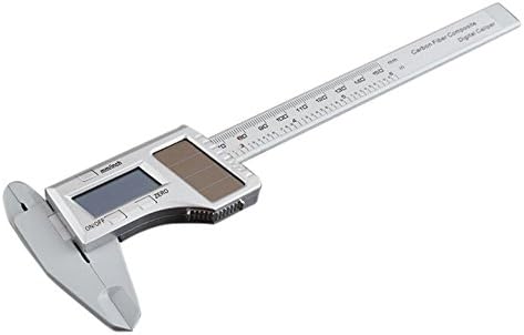 Joyutoy Solar Power Digital Caliper Vernier Callipers Carbon Fiber Composite Dial Micrometer W/ LED Display Measuring Device For Inside, Outside, Depth and Step Measurements