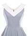 GownTown Womens 1950s Vintage Dress V-Neck Dresses Swing Stretchy Dresses, X-Large, Grey