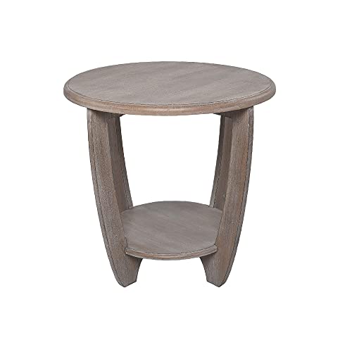 COZAYH Rustic Farmhouse end Table with Storage Shelf, French Country