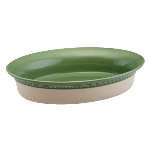 Click Here to See More Images Signature Stoneware 3 Qt. Medium Au Gratin Color: Sage
