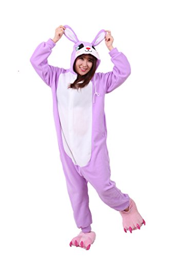 WOTOGOLD Animal Cosplay Costume Unisex Adult Purple Rabbit Pajamas