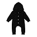 Baby Boy Girls Christmas Romper Velvet Hoodied Snowman Jumpsuit Toddler Costume Xmas Clothes (A Black, 0-3 Months)