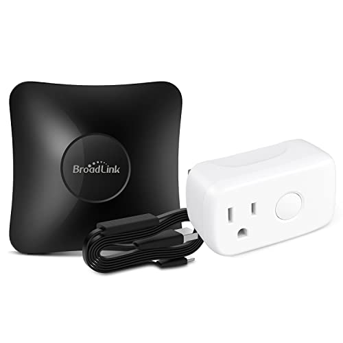 BroadLink Wi-Fi Smart Remote Hub with Sensor Cable, IR RF All in One  Automation Learning Universal Remote Control, With a Mini Smart Plug,  Compatible