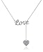 Amazon Collection Sterling Silver Cubic Zirconia Pave Heart and 