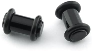 Solid Black - Acrylic Plugs - 0G Gauge - 8mm