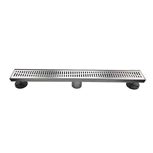 Neodrain 24Inch Linear Shower Drain with Removable Wave Pattern Grate