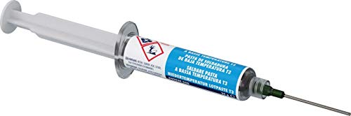 MG Chemicals 4902P Sn42Bi57Ag1 Low Temperature Solder Paste T3, LEAD FREE, NO CLEAN, 25 Gram Pneumatic Dispenser (Complete with Plunger & Dispensing Tip)