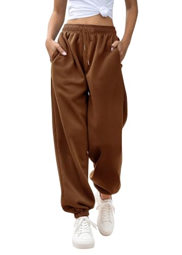 VINMEN Women Dance Sweatpants Casual Coffee at Amazon