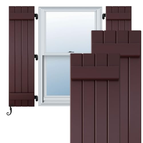14"W x 73"H Americraft Four Board (2 Batten) Exterior Real Wood Joined Board-n-…