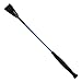 Leather Riding Crop, 19.5 Inch with Leather Slapper, Black Leather Tip, Black Shaftthumb 1