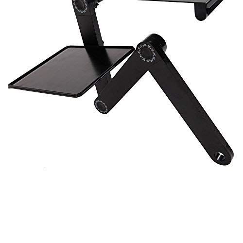 Azadx Notebook Computer Stand, Adjustable Aluminum MacBook Laptop Desk, Portable Home Use Executive Office Assembled Folding Table, Light Weight Ergonomic TV Bed Lap Tray, Black - Thumbnail 6