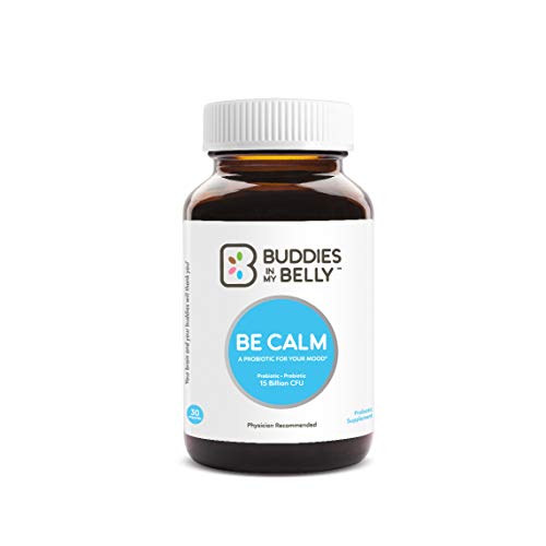 Be Calm Calming Probiotic Supplement For Gut Health - 15 Billion CFUs To Help Improve Mood, GI Discomfort, Sleep - Vegan & Non-GMO Formula, Strain-Specific Blend For Max Efficiency - Probiotic Capsule
