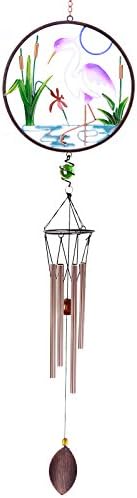 CREATIVE DESIGN CD-WC02, 32''H White Crane Wind Chimes, Portable Metal Garden Home Garden Decoration