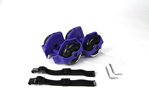 Skate Buds Strap-on Heel Skates - LED lights connect to athletic shoes and zoom around 1pair (Blue)