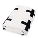 Baby Boy Blanket, CHICIEVE Soft Black and White Swiss Cross Toddler Blanket Unisex