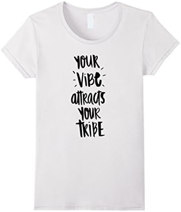 Women's Positive Vibe Attracts The Tribe T-shirt Medium White