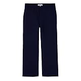 Bienzoe Boy's School Uniforms Stretchy Polyester Adjust Waist Flat Front Pants
