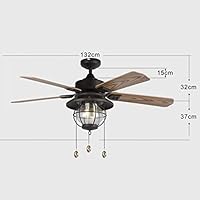 Bedroom Fan With Light American Light Ceiling Fan Silent Rope Fan