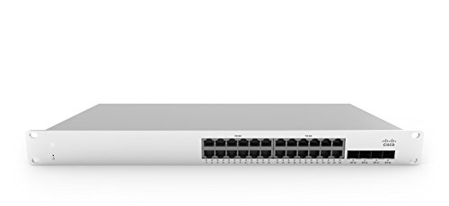 Meraki | MS210-24P-HW | MS210-24P-3YR | MS210-24P 1G L2 Cld-Mngd 24x GigE 370W PoE Switch with MS210-24P Enterprise License and Support, 3 Year
