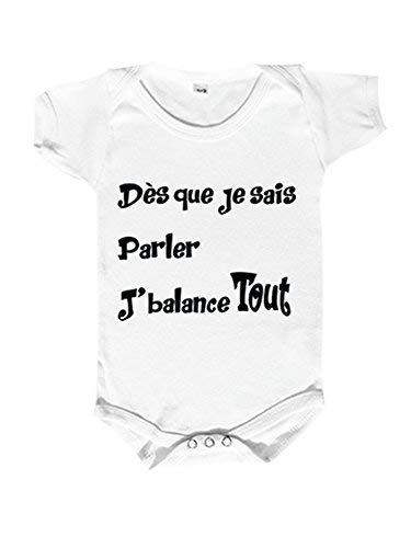 Body Bebe Rigolo Creation Francaise Cadeau Naissance Phrase Humoristique Des Que Parle Je Balance Tout Body Bebe Humour Produits Handmade Bebe Et Puericulture Trentonsmilesdental Ca