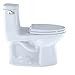 TOTO MS854114EG#01 Eco Ultramax Elongated One Piece Toilet with Sanagloss, Cotton White