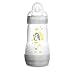 MAM Easy Start Anti-Colic Bottle 9 oz (1-Count), Baby Essentials, Medium Flow Bottle with Silicone Nipple, Baby Bottles for Baby Boy or Girl, Gray