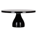 Amalfi Decor 12 Inch Cake Stand, Dessert Cupcake Pastry Candy Display Plate for Wedding Event Birthday Party, Round Modern Metal Pedestal Holder, Black