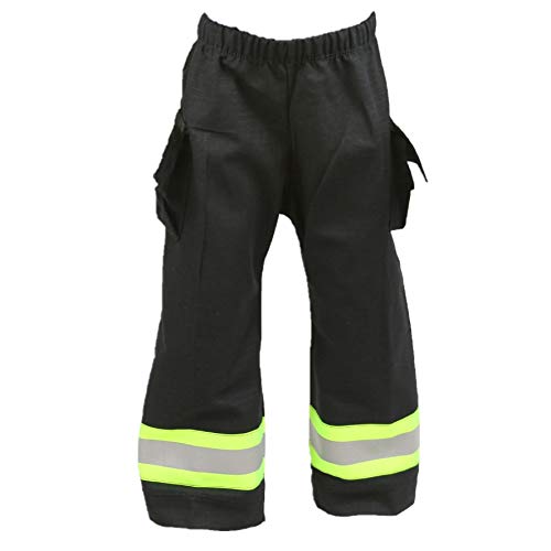 Firefighter Toddler Child Turnout Pants Only (One Pair) (3T, Black/Yellow)