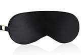 Luxury design Nature Silk Sleep Mask, Super Soft Material, Smooth Skin with Ear Plug & Carry Pouch for Travel, Relax, Shift Workers (Black)