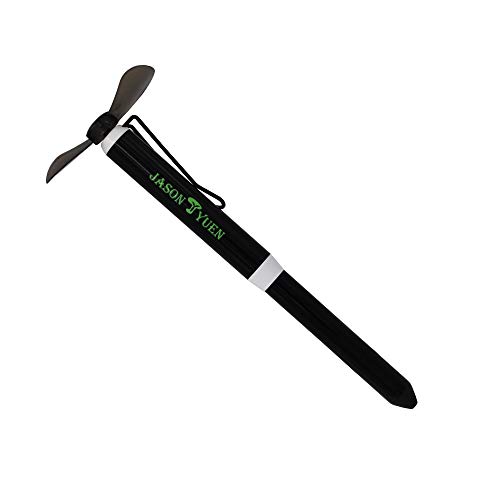 JASON YUEN Newest Fan pen mini fan with metal ballpoint pens Multi-function electronic pen Multifunction Metal pens for office and students (BLACK)