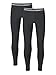 David Archy Men’s 2 Pack Winter Warm Stretchy Cotton Fleece Lined Base Layer Pants Thermal Bottoms Long Johns with Flythumb 1