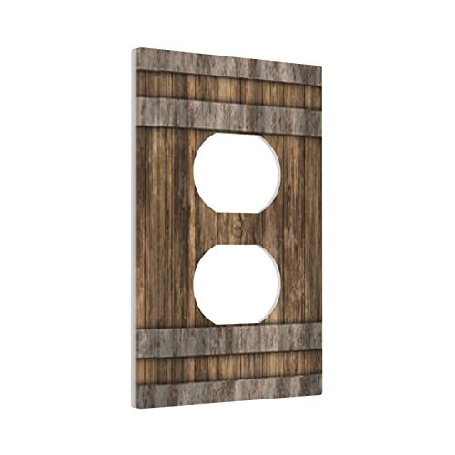 Wood Barn Door 1 Gang Duplex Light Switch Cover