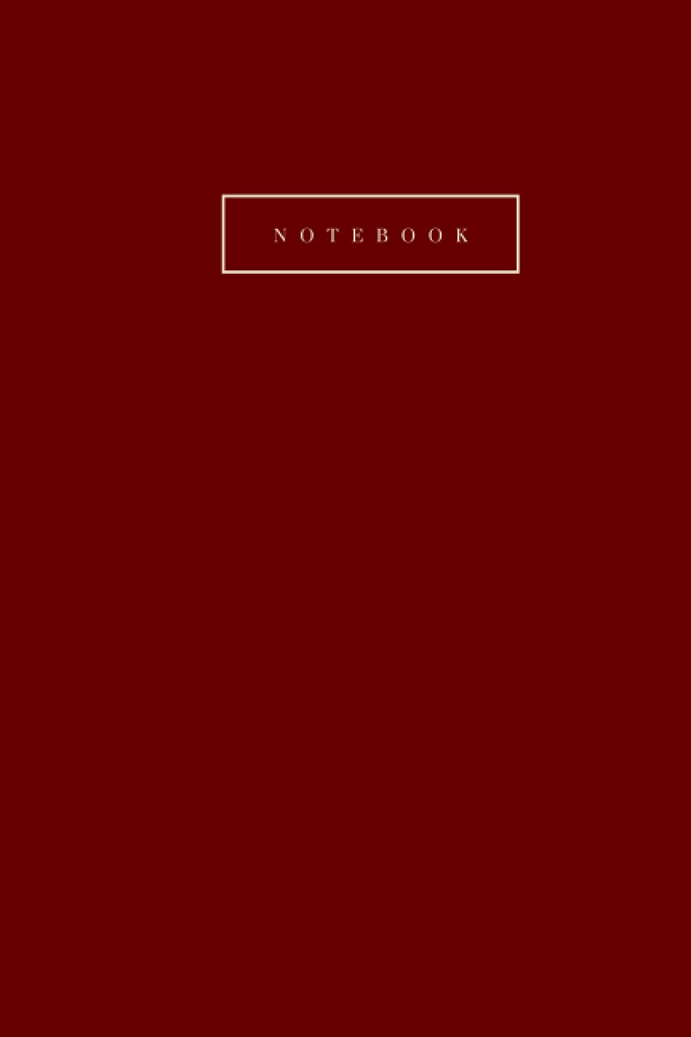 Notebook: Dark red composition notebook / 200 lined pages / 6x9inch (Elegant)