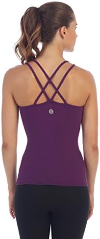 American Fitness Couture Winter Sale Womens Strappy Back Workout Tank Top, Plum MD