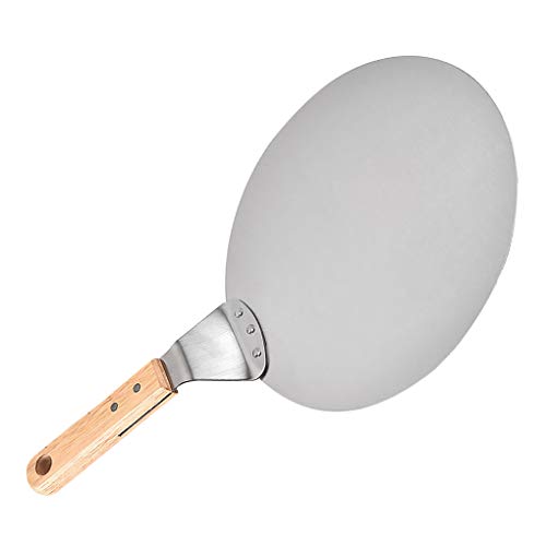 Pizza Ronde Spatel met houten handvat pizza spatel roestvrij Cake Pizza schraper Peel Stainless Steel Paddle, Large - Afbeelding 5