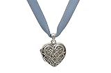 Tartan Twist, Sterling Silver Children's Loveheart Locket on a Baby Blue Satin Ribbon