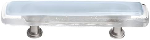 Sietto P-706-SN Reflective Pull with Satin Nickel Base, Soft Blue