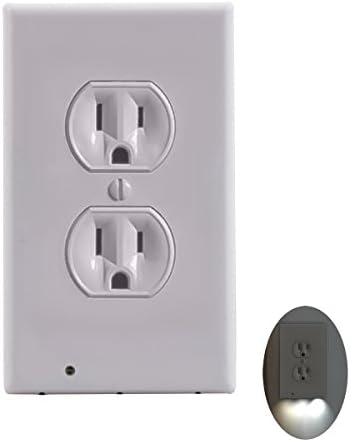 LED Wall Outlet GuideLight - Child And Baby Safety Power Outlet Wall Cover With LED Night Lights, Easy Snap On Outlet Cover Plate, No Batteries Or Wires - Installs In Seconds