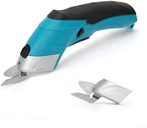 POWERAXIS Electric Scissors, 3.6V 2000mAh Multi Electric Fabric Scissors with Two Blades, For Fabric, Leather, Carpet and Cardboard Cutter (Rechargeable Lithium-Ion Battery）