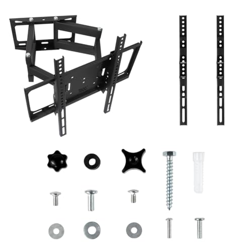 TDOO TV Wall Mount Stand for 26-75 Inch TVs - Dual Articulating Arms, Tilt Swivel Extension Wall Mount TV Bracket for Flat Curved LED LCD Screen TVs, Universal Stand Holds Up to 40kg