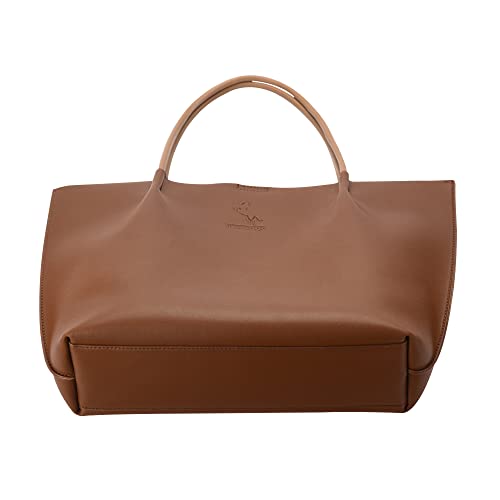 Marengo Vintage Genuine Leather Tote Bag Handbag Shopper Purse Shoulder Bag for Women Office Laptop Bag Brown