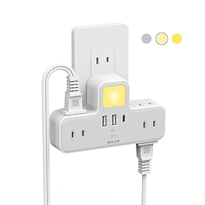 Mscien コンセント 分岐 LEDナイトライト 電源タップ 1個usb-c 2個usb-a 6個AC口 雷ガード
