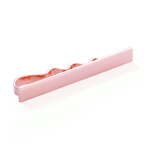 Knurr Wave Rose Colored Tie Bar Clip