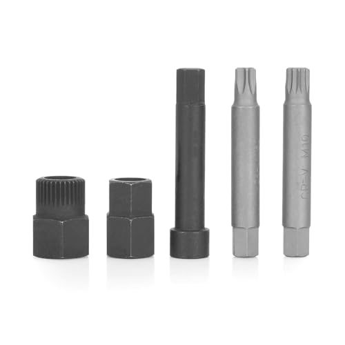 Kit de ferramentas de polia de desacoplador de alternador OEM TOOLS 27261, 5 peças | Pontas de puxador e canos para a maioria das polias OAD e OWC | Ferramenta de reparo de alternador, projetada para uso universal